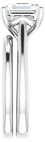 14K White 8 mm Asscher Solitaire Engagement Ring Mounting (9)