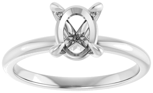 Platinum  8x6 mm Oval Solitaire Engagement Ring Mounting (3)