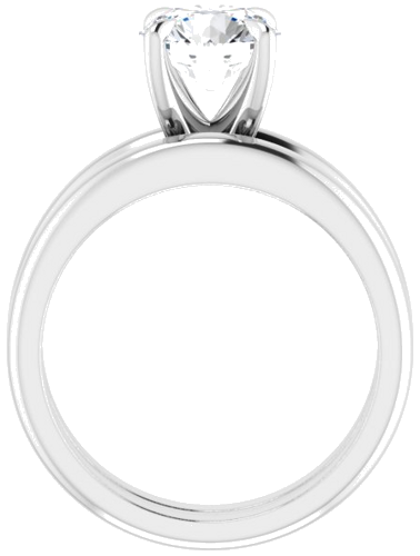 14K White 7.4 mm Round Solitaire Engagement Ring Mounting (7)