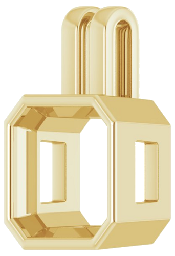 Pakabukas „Solitaire“ 585 Geltonojo Aukso Asscher 10mm (2)