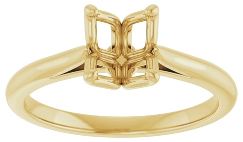 14K Yellow  8x6 mm Oval Solitaire Engagement Ring Mounting (3)
