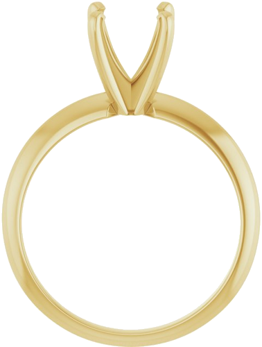 14K Yellow 7.3-7.7 mm Round 4-Prong Light Solitaire Ring Mounting (2)