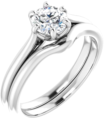 14K White 5.8 mm Round Solitaire Engagement Ring Mounting (6)