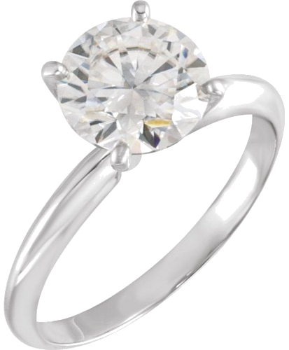 Sužadėtuvių Žiedas „Pre-Notched Solitaire“ 585 Baltojo Aukso Round 7.8mm x 8.6mm (3)