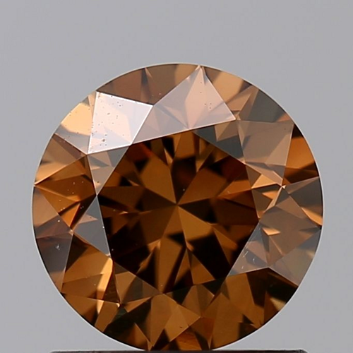 0.95 carat Fancy Orange Orange Brown-VS2 GD cut Natūralus Round Deimantas (1)