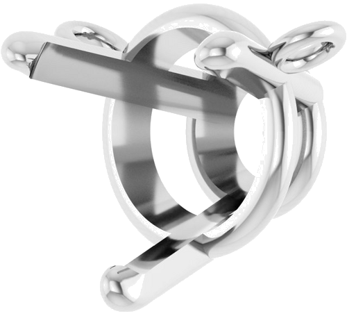 14K White 7 mm Round 3-Prong Necklace Center (2)