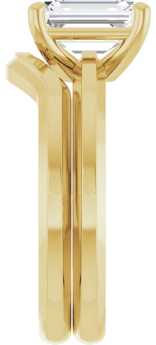 14K Yellow 8x6 mm Emerald Solitaire Engagement Ring Mounting (9)