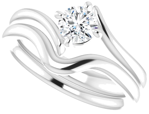 14K White  4.8 mm Round Solitaire Engagement Ring Mounting (10)