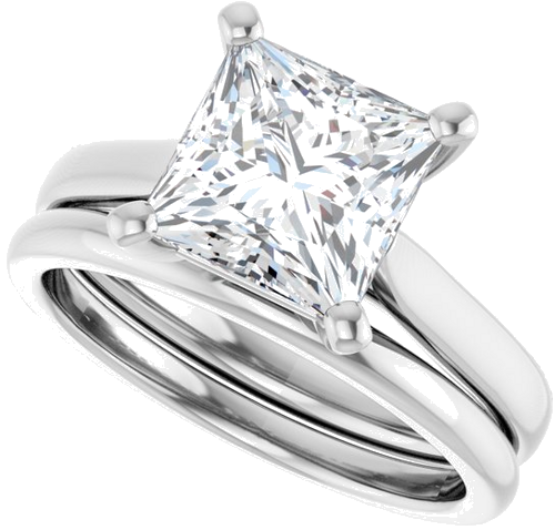 Sužadėtuvių Žiedas 950 Platinos Square 7.5mm (10)