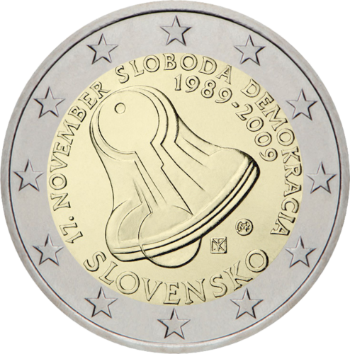 2009 Словакия Свобода и демокрация - монета от 2 евро (1)