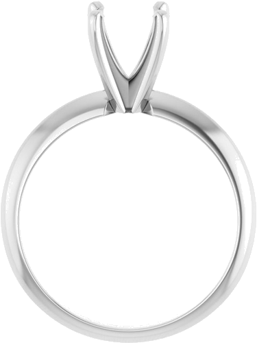 14K White 6.6-7.2 mm Round 4-Prong Light Solitaire Ring Mounting (2)