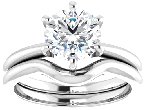 Platinum  7.4 mm Round Solitaire Engagement Ring Mounting (8)