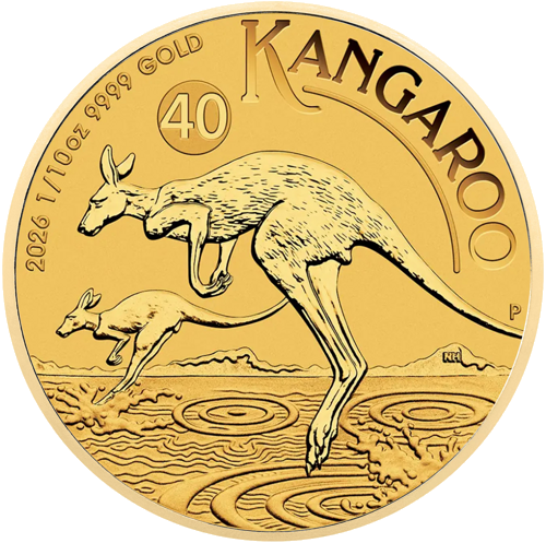 1/10 oz Kengurs 2026 Austrālija zelta monēta (.9999 Tīrs zelts) (1)