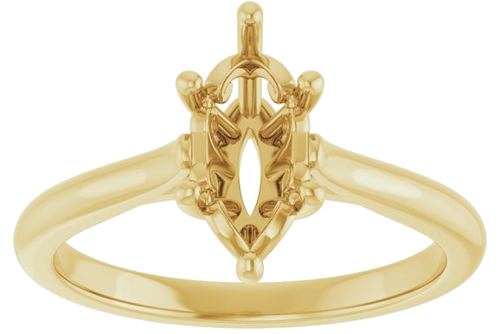 Sužadėtuvių Žiedas „Solitaire“ 585 Geltonojo Aukso Marquise 10mm x 5mm (3)