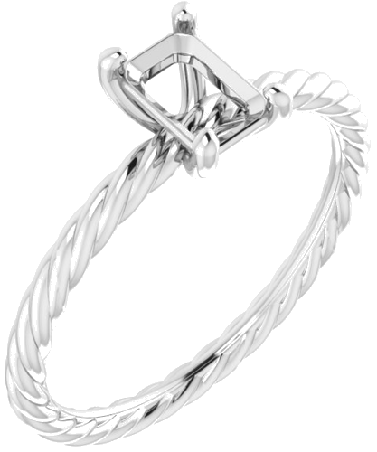 Sužadėtuvių Žiedas „Solitaire“ 585 Baltojo Aukso Emerald 6mm x 4mm (1)