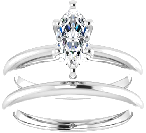 Sužadėtuvių Žiedas „Solitaire“ 585 Baltojo Aukso Marquise 9mm x 4.5mm (8)