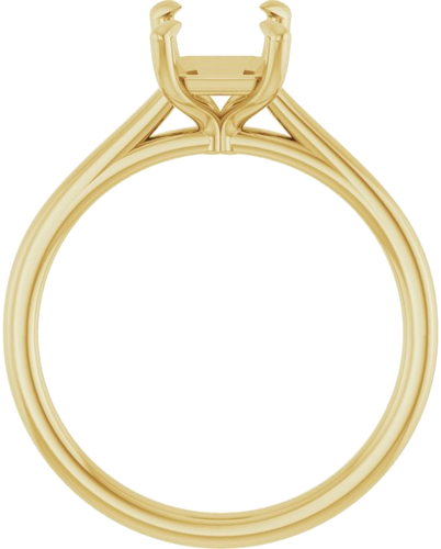 14K Yellow  8x6 mm Emerald Solitaire Engagement Ring Mounting (2)