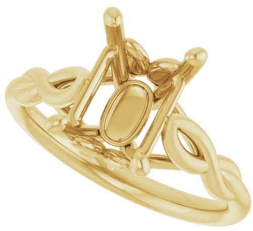 Sužadėtuvių Žiedas „Solitaire“ 585 Geltonojo Aukso Emerald 9mm x 7mm (5)