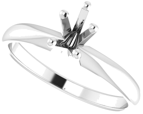 14K White 6.5 x 4.5 mm Pear Solitaire Engagement Ring Mounting (5)