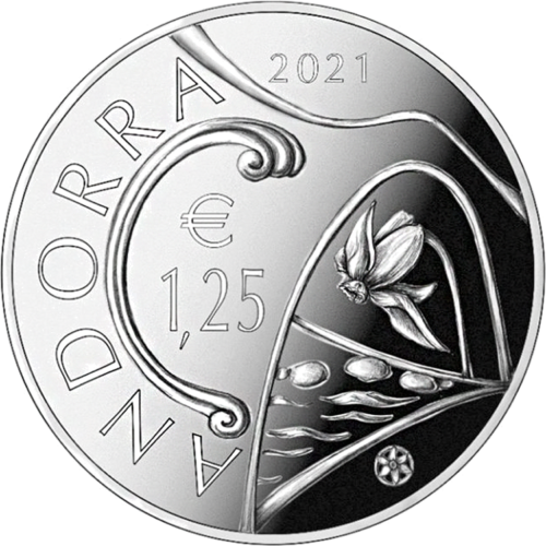 2021 Andora Marginedos tiltas ir Poetinis Narcizas 1,25 euro monetos (5)