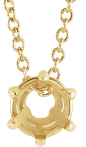 14K Yellow 5 mm Round Solitaire 16-18  Necklace Mounting (1)