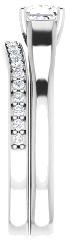 14K White 4 mm Square Solitaire Engagement Ring Mounting (9)