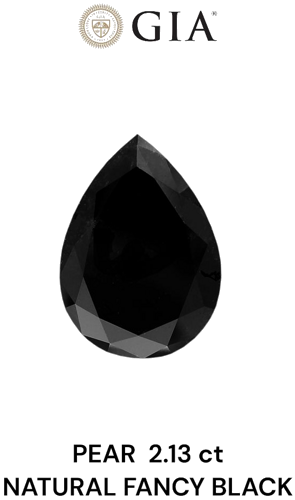 2.13 carat Fancy Black-VVS2 Natūralus Pear Deimantas (1)