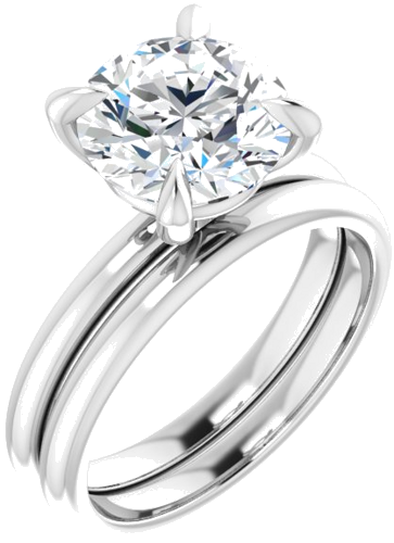 Platinum  9 mm Round Solitaire Engagement Ring Mounting (6)