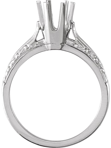 Sterling Silver 5.8 mm Round Engagement Ring Mounting (2)