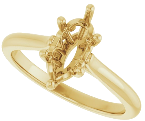 Sužadėtuvių Žiedas „Solitaire“ 585 Geltonojo Aukso Marquise 10mm x 5mm (5)