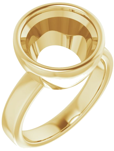 14K Yellow 11 mm Round Solitaire Engagement Ring Mounting (1)