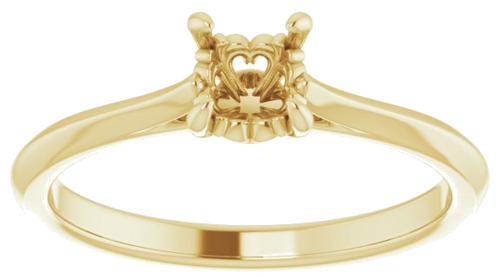 14K Yellow 5.2 mm Round Solitaire Engagement Ring Mounting (3)