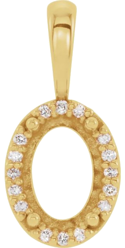 14K Yellow 12x10 mm Oval .08 CTW Natural Diamond Halo-Style Pendant (1)