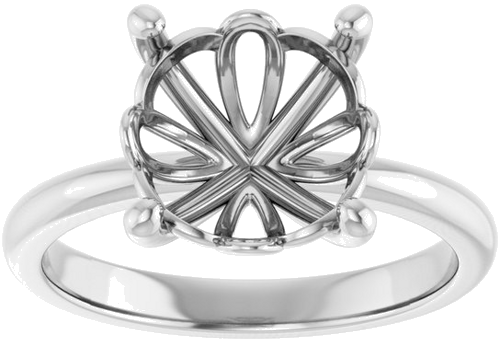 Sužadėtuvių Žiedas „Solitaire“ 585 Baltojo Aukso Round 10mm (3)