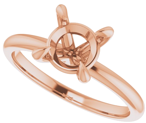 Sužadėtuvių Žiedas „Solitaire“ 585 Rožinis Aukso Round 7.4mm (5)