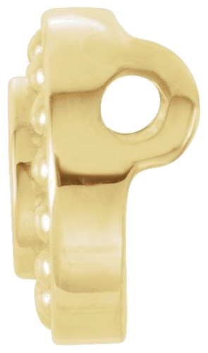 14K Yellow 3 mm Round Beaded Slide Pendant Mounting (2)