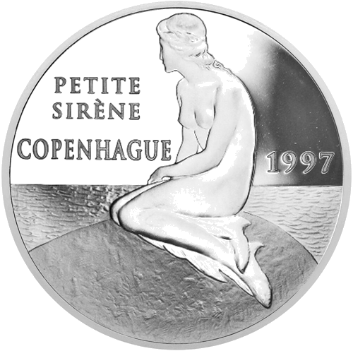 100 Francs The Little Mermaid 1997 France Silver Coin (1)