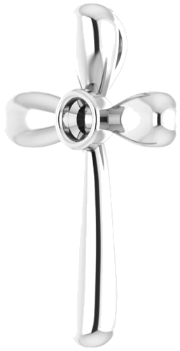 14K White  3 mm Round Pendant Mounting (2)