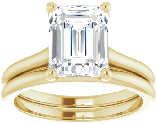 14K Yellow 9x7 mm Emerald Solitaire Engagement Ring Mounting (8)