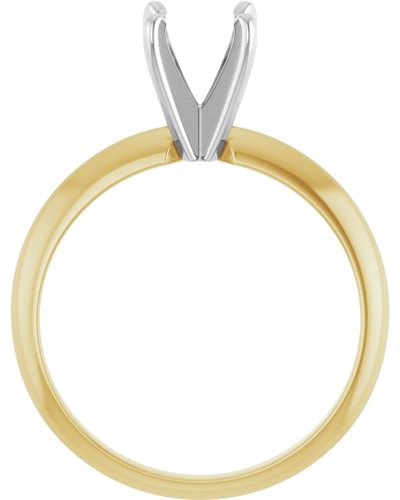 14K Yellow White 6-6.6 mm Round 4-Prong Light Solitaire Ring Mounting (2)