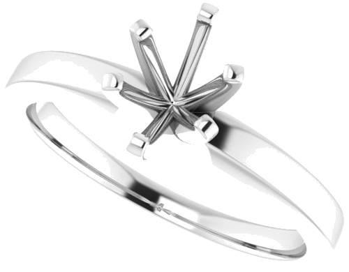 10K White 7x5 mm Oval Solitaire Engagement Ring Mounting (5)