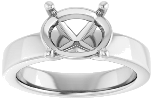 Sužadėtuvių Žiedas „Solitaire“ 585 Baltojo Aukso Oval 10mm x 8mm (3)