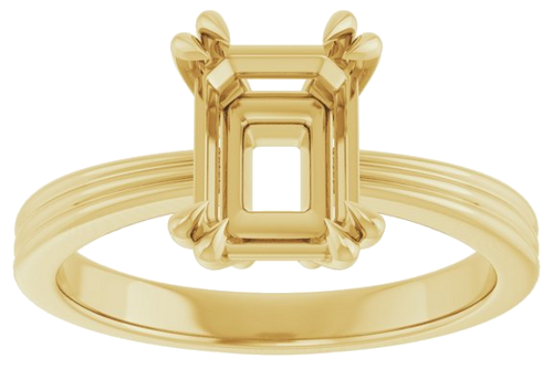 Sužadėtuvių Žiedas „Solitaire“ 585 Geltonojo Aukso Emerald 8mm x 6mm (3)