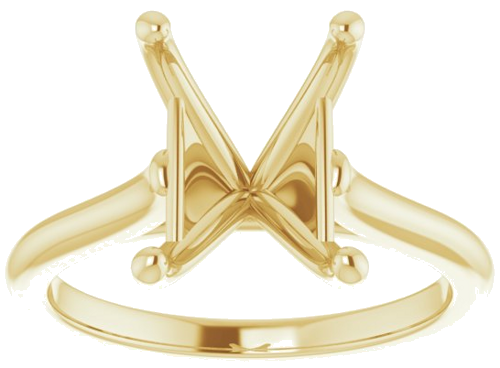 14K Yellow 10x8 mm Emerald Solitaire Engagement Ring Mounting (3)