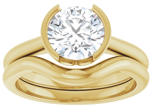 14K Yellow 7.4 mm Round Solitaire Engagement Ring Mounting (8)