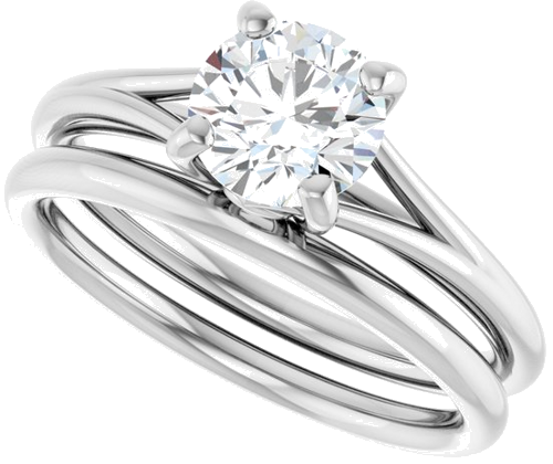 14K White 6.5 mm Round Solitaire Ring Mounting (10)