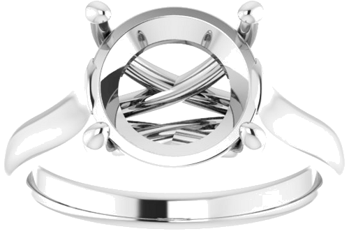 18K White 10 mm Round Solitaire Engagement Ring Mounting (3)