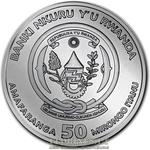 2017 Hippopotamus, Rwanda, 50 francs, 1 oz silver coin (3)