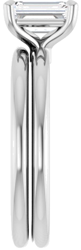 14K White 7x5 mm Emerald Solitaire Engagement Ring Mounting (9)