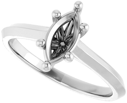 Sužadėtuvių Žiedas „Solitaire“ 585 Baltojo Aukso Marquise 9mm x 4.5mm (5)